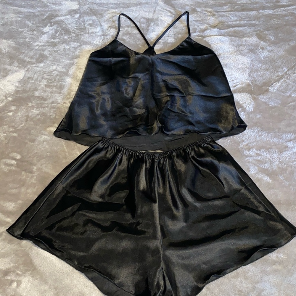 Black Satin Sleep Wear
